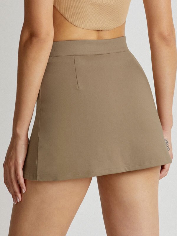 High Waisted V-Line Mini Skirt With Shorts Lining - 图片 9