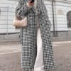 Oversized Houndstooth Tweed Trench Coat