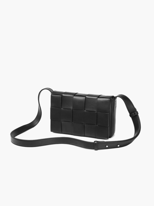 Black Woven Crossbody Bag - 图片 2