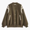 Stand Collar Contrast Trim Pockets Jacket - 图片 4