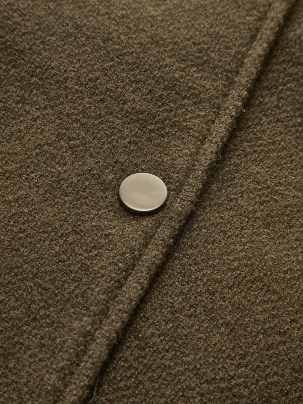 Stand Collar Contrast Trim Pockets Jacket - 图片 7