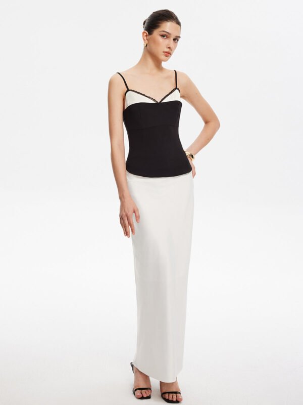 Contrast Binding Lace Trim Cami Top - 图片 4