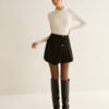 Asymmetrical Pleated Zipper Skirt - 图片 3