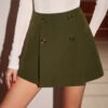 Retro Mid-Waist Pleated Mini Skirt