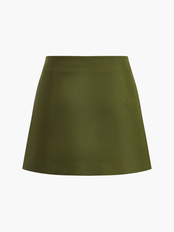 Retro Mid-Waist Pleated Mini Skirt - 图片 9